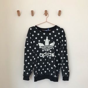 Adidas polka dot crew neck sweatshirt